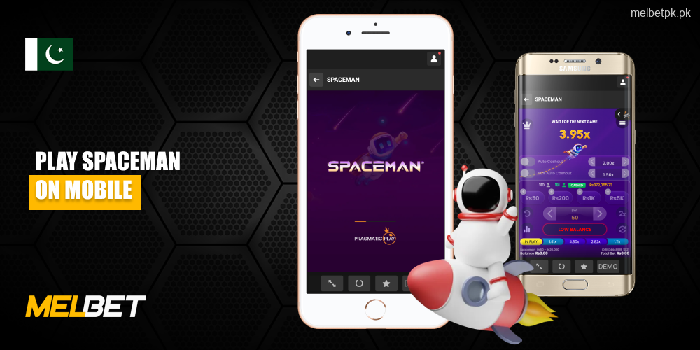 موبائل فون پر Spaceman Melbet کھیلنے کے لیے پاکستانی جواری چند آسان مراحل میں Android یا iOS کے لیے موبائل ایپ ڈاؤن لوڈ کر سکتے ہیں۔