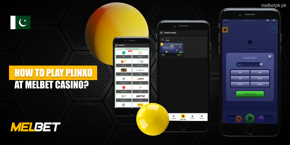 Melbet Plinko پر کھیلنے کے لیے، رجسٹر کریں، جمع کریں، کیسینو سیکشن میں گیم تلاش کریں، اپنی شرط کا انتخاب کریں، گیند کا رنگ منتخب کریں اور اسے ضرب پر گرتے ہوئے دیکھیں۔